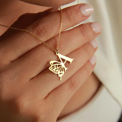 Silver Butterfly Wing Necklace - N1102