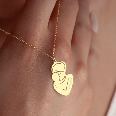 Mother and Child Silver Necklace - N2100