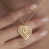 Silver Necklace with an Artistic Heart Full of Emotion - N2100