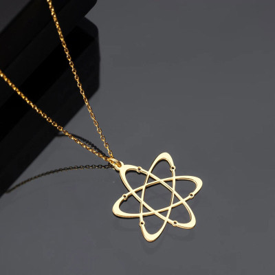 Silver Necklace with Planetary Orbit Inspired Design - N2100