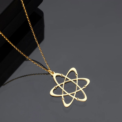 Silver Necklace with Planetary Orbit Inspired Design - N2100