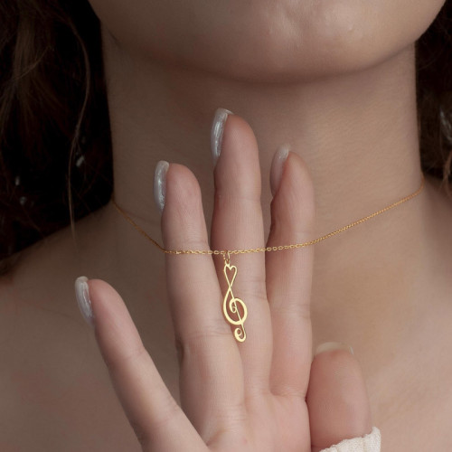 Silver Necklace with a Musical Note Design – A Melody of Elegance - N2101