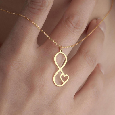 Silver Necklace with Infinity and Heart Design – A Symbol of Eternal Love - N2100