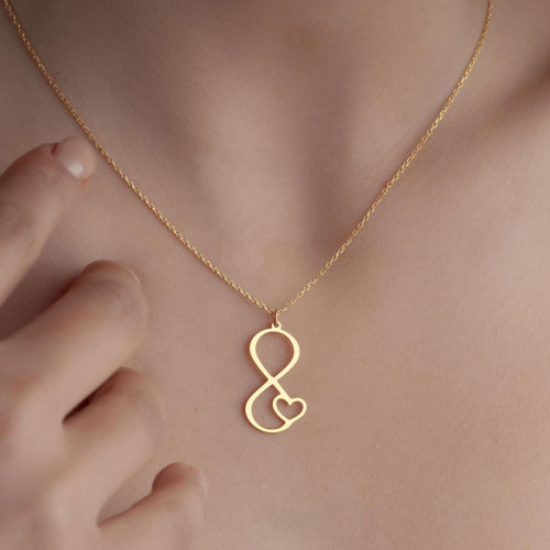 Silver Necklace with Infinity and Heart Design – A Symbol of Eternal Love - N2100