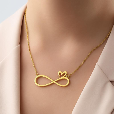 Silver Necklace with Infinity and Heart Design – A Symbol of Eternal Love - N2100