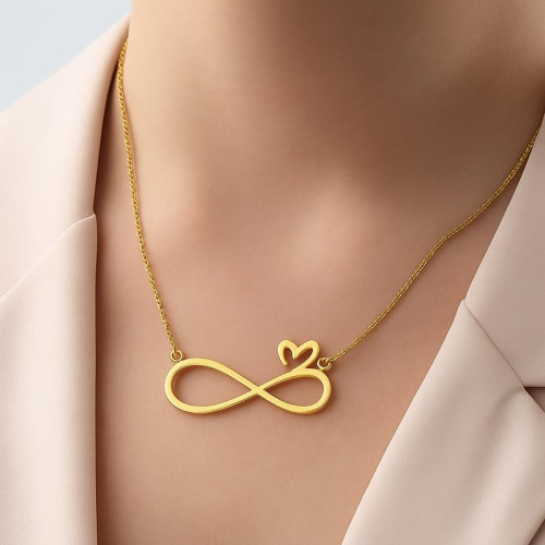 Silver Necklace with Infinity and Heart Design – A Symbol of Eternal Love - N2100