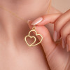 Silver Necklace with Intertwined Hearts Design- N2100