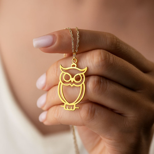 Silver Owl Necklace that Captures Every Gaze - N4101