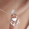 Silver Necklace with Bird on a Branch – A Touch of Nature's Serenity - N4102