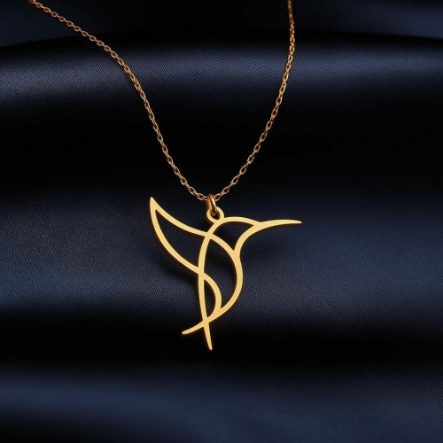 Silver Necklace with Free Bird Design – A Symbol of Freedom and Flight - N4102