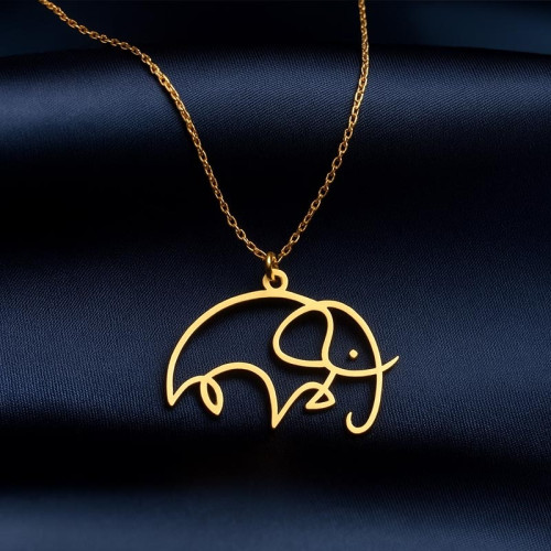 Silver Necklace with Elephant Design – A Symbol of Strength and Serenity - N4103