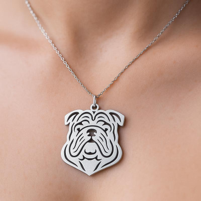 Bulldog Necklace in Silver - N4103
