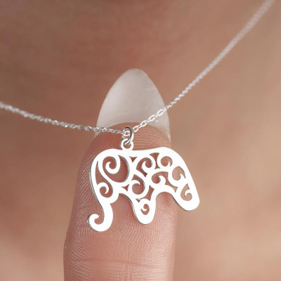 Silver Necklace with Elephant Design – A Symbol of Strength and Serenity - N4103