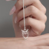 Silver Owl Necklace that Captures Every Gaze - N4101