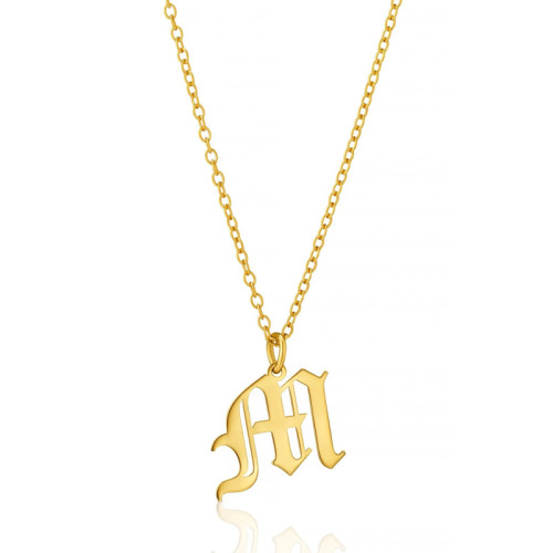 Old English Letter Necklace – Timeless Elegance in Every Initial - N1113