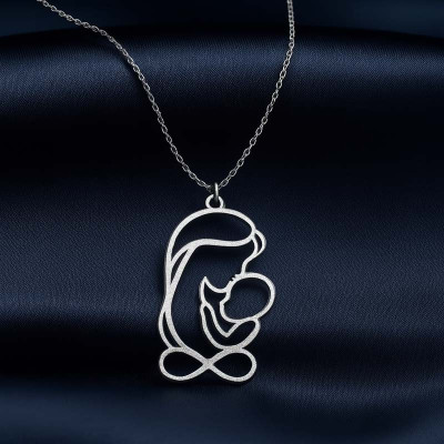 Mother and Child Silver Necklace - N2100