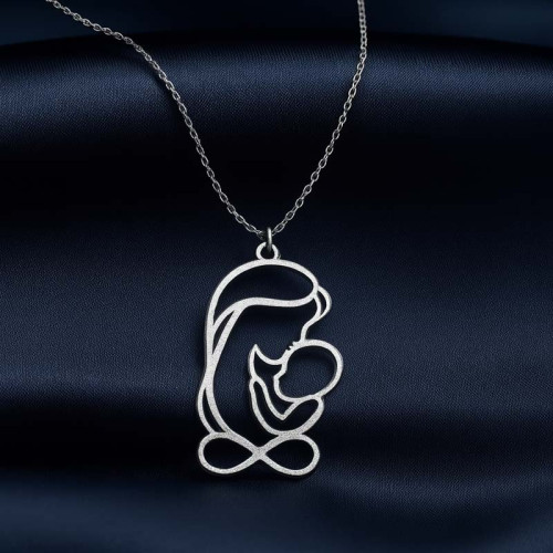 Mother and Child Silver Necklace - N2100