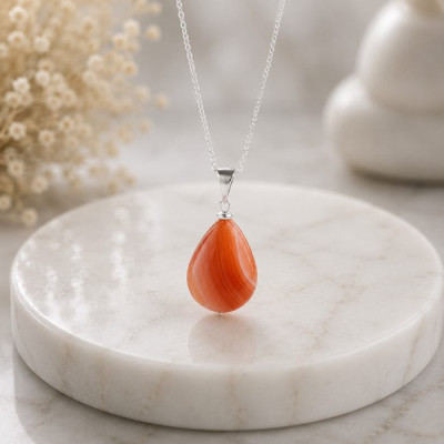 925 Silver Natural Agate Pendant