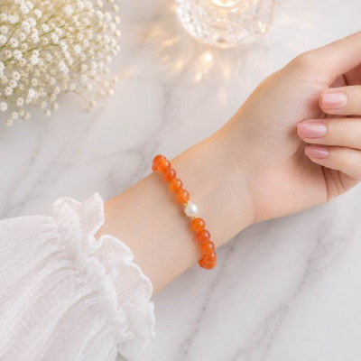 8mm Natural carnelian Agate Bracelet