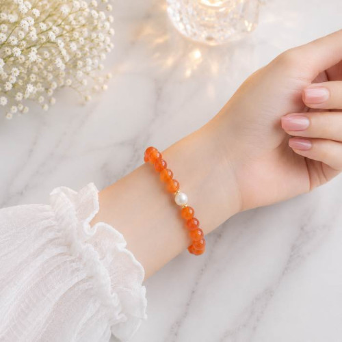 8mm Natural carnelian Agate Bracelet