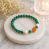 Multi Stone Bracelet , 6mm Green Agate , Pearl & Citrine Stones Bracelet
