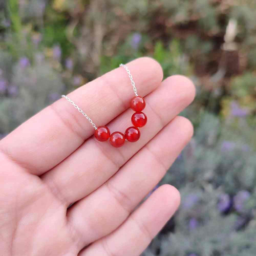 925 Silver Natural Red Agate Pendant