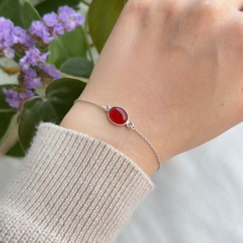 925 Sterling silver Natural Red Agate Bracelet 925 Sterling silver Natural Red Agate Bracelet