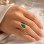 925 Silver Green Agate Stone Ring