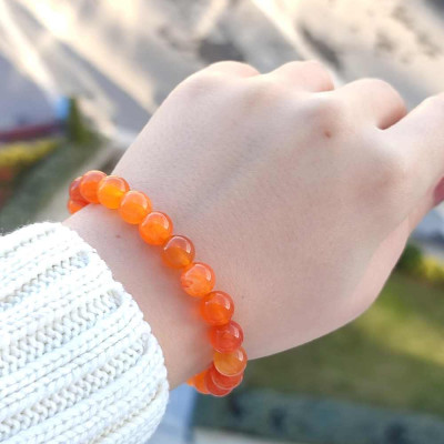 8mm Natural carnelian Agate Bracelet