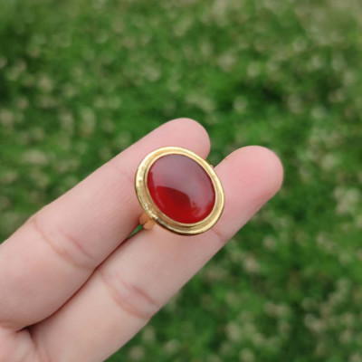 925 Silver Natural Yemeni Agate Ring