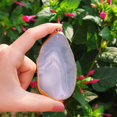 Slice Agate Stone Pendant