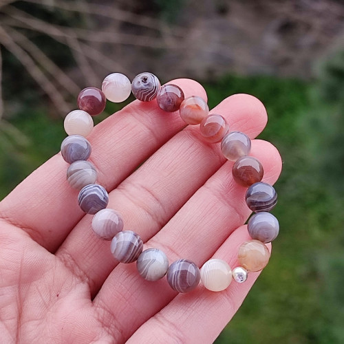 8mm Natural Botswana Agate Bracelet