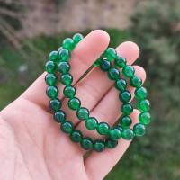 8mm Natural Green Agate Bracelet