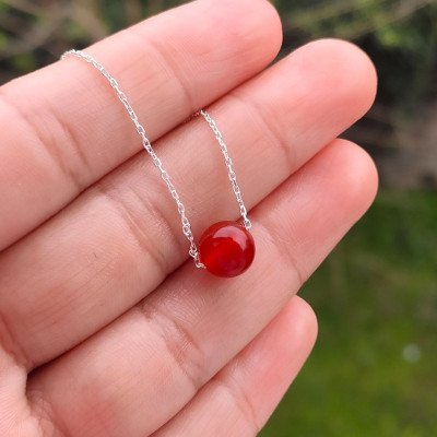 925 Silver Natural Red Agate Pendant