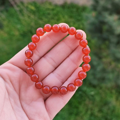 8mm Natural Red Agate Bracelet