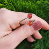 925 Sterling Silver Red Agate Stone Ring