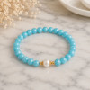 6mm Natural Amazonite & Pearl Bracelet