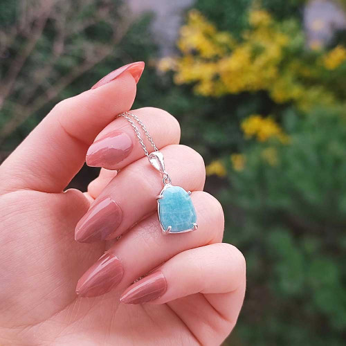 925 Sterling Silver Amazonite Stone Pendant 925 Sterling Silver Amazonite Stone Pendant