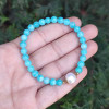 6mm Natural Amazonite & Pearl Bracelet 6mm Natural Amazonite & Pearl Bracelet