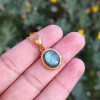925 Silver Labradorite Stone Pendant - Oval Shape 925 Silver Labradorite Stone Pendant - Oval Shape