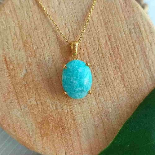925 Sterling Silver Amazonite Stone Pendant 925 Sterling Silver Amazonite Stone Pendant