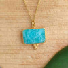 925 Golden Plated Silver Amazonite Stone Pendant 925 Golden Plated Silver Amazonite Stone Pendant