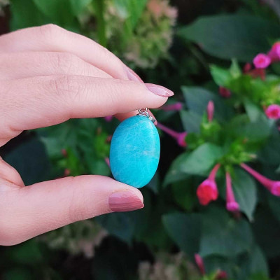 925 Sterling Silver Amazonite Stone Pendant