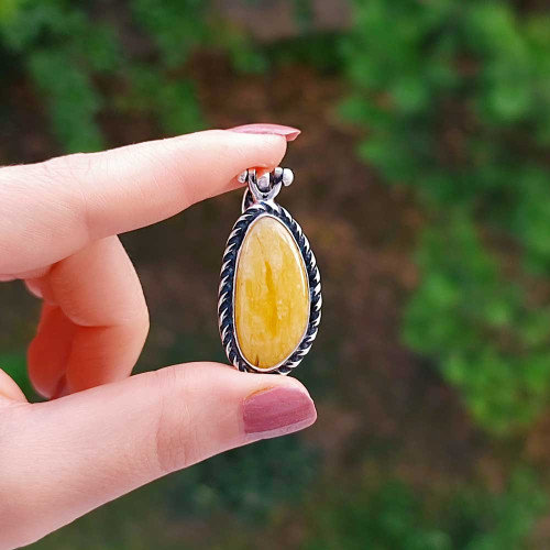 925 Silver Natural Baltic Amber Pendant 925 Silver Natural Baltic Amber Pendant