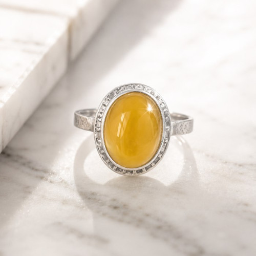 925 Silver Natural Baltic Amber Ring