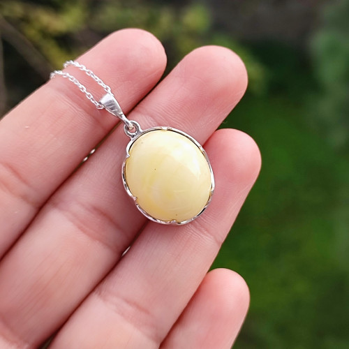 925 Silver Natural Baltic Amber Pendant 925 Silver Natural Baltic Amber Pendant