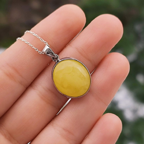 925 Silver Natural Baltic Amber Pendant 925 Silver Natural Baltic Amber Pendant