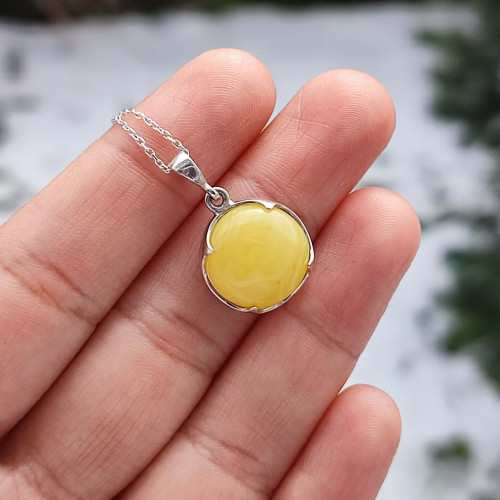 925 Silver Natural Baltic Amber Pendant 925 Silver Natural Baltic Amber Pendant
