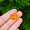 925 Silver Natural Baltic Amber Pendant -  Heart of Love