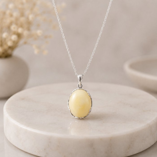 925 Silver Natural Baltic Amber Pendant